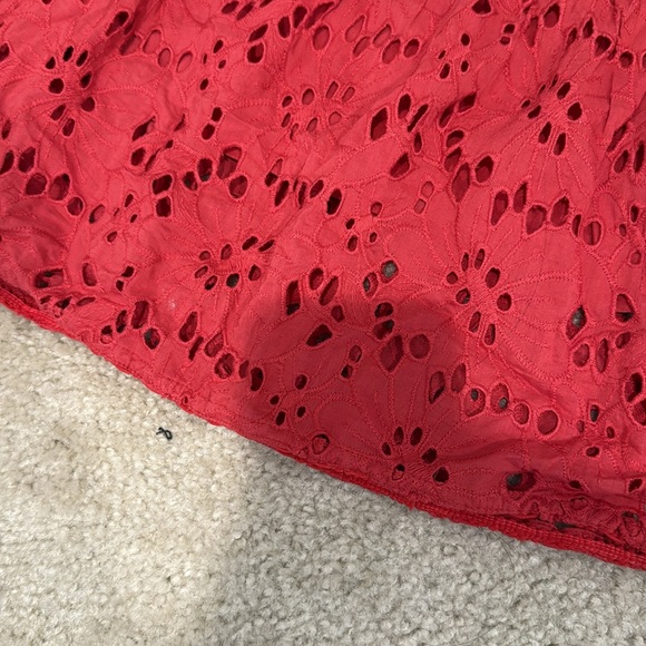 Soft Surroundings Eyelet Midi Skirt Red Size SP - Picture 4 of 4